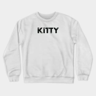 Kitty cat name made of hand drawn paw prints Crewneck Sweatshirt